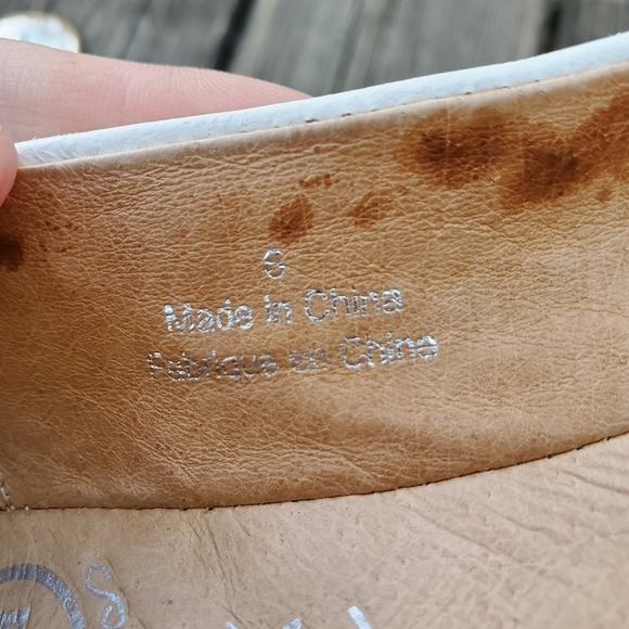 Jeffrey Campbell Carrie B White Leather Chain Metal Cap Toe Bow Ballet Flats 6 - Picture 8 of 9